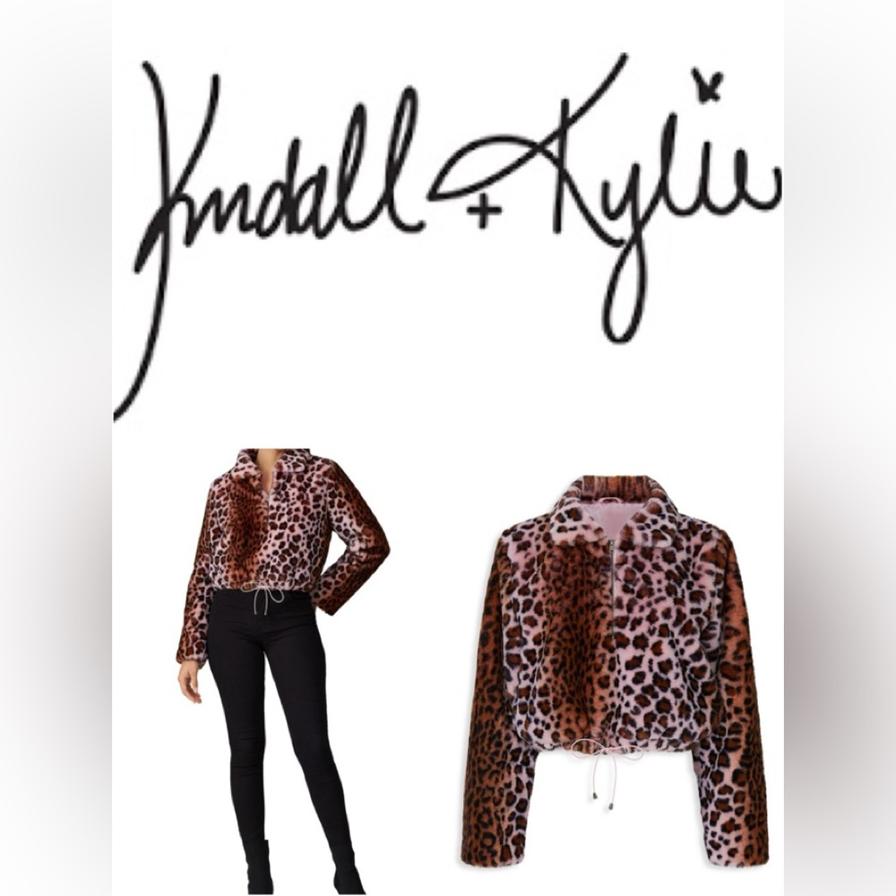 🆕KENDALL + KYLIE Faux Fur Leopard Print Jacket🆕